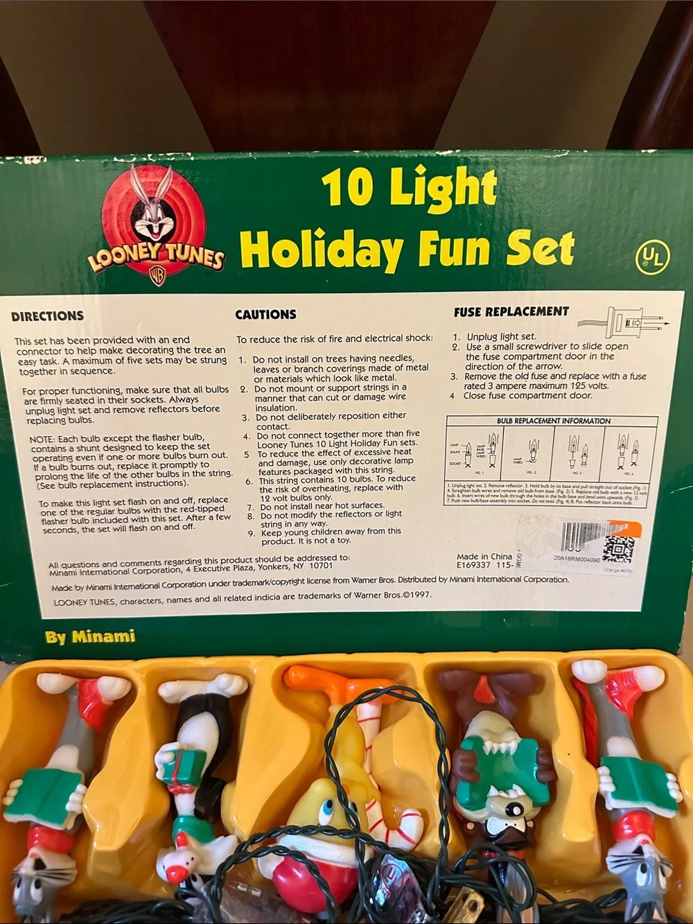 NIB Warner Bros. Looney Tunes by Minami Holiday Fun Light Set, 1997